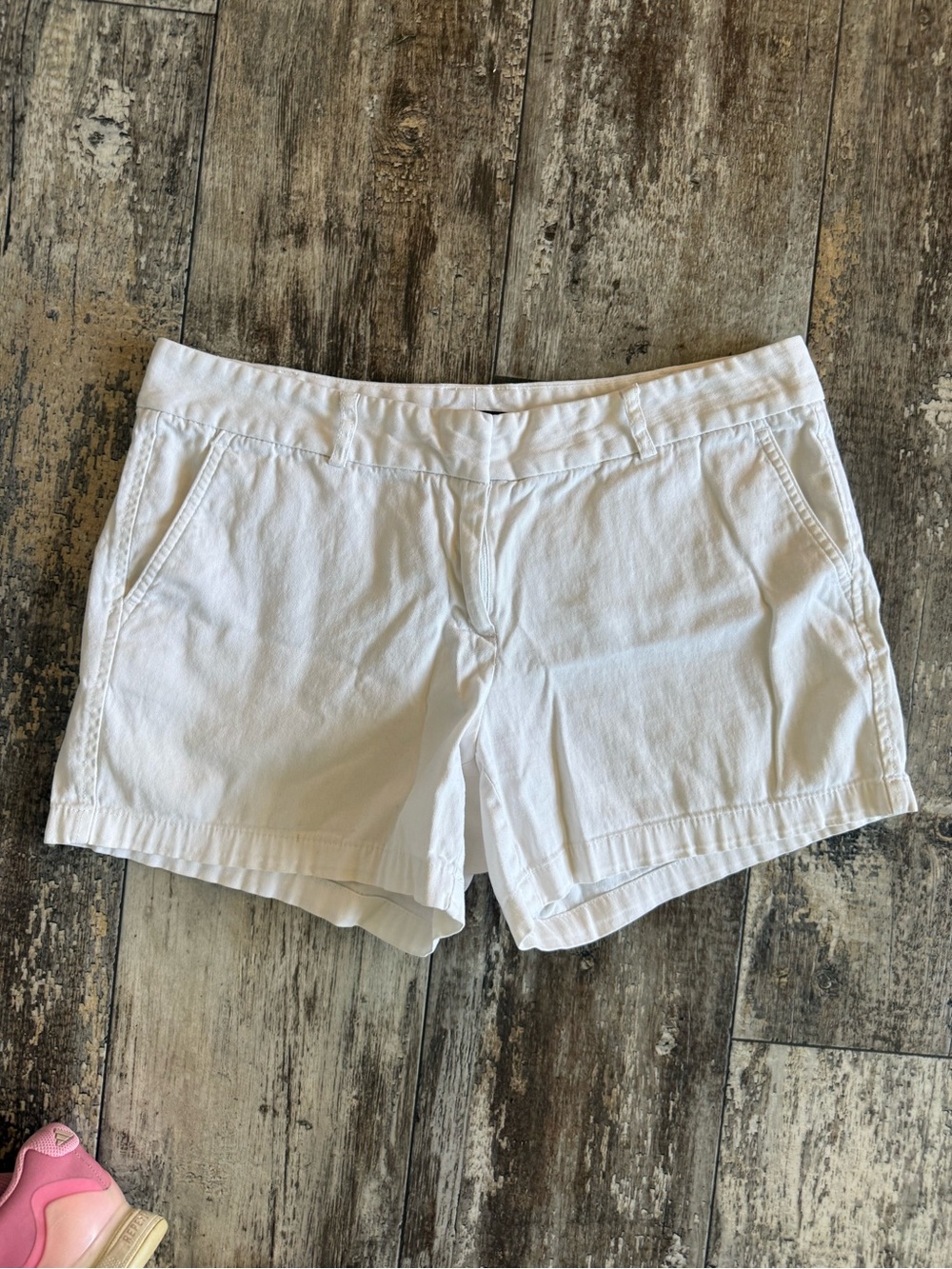 2 for $15 sale: Land’N Sea white flat front cotton chino shorts - 10